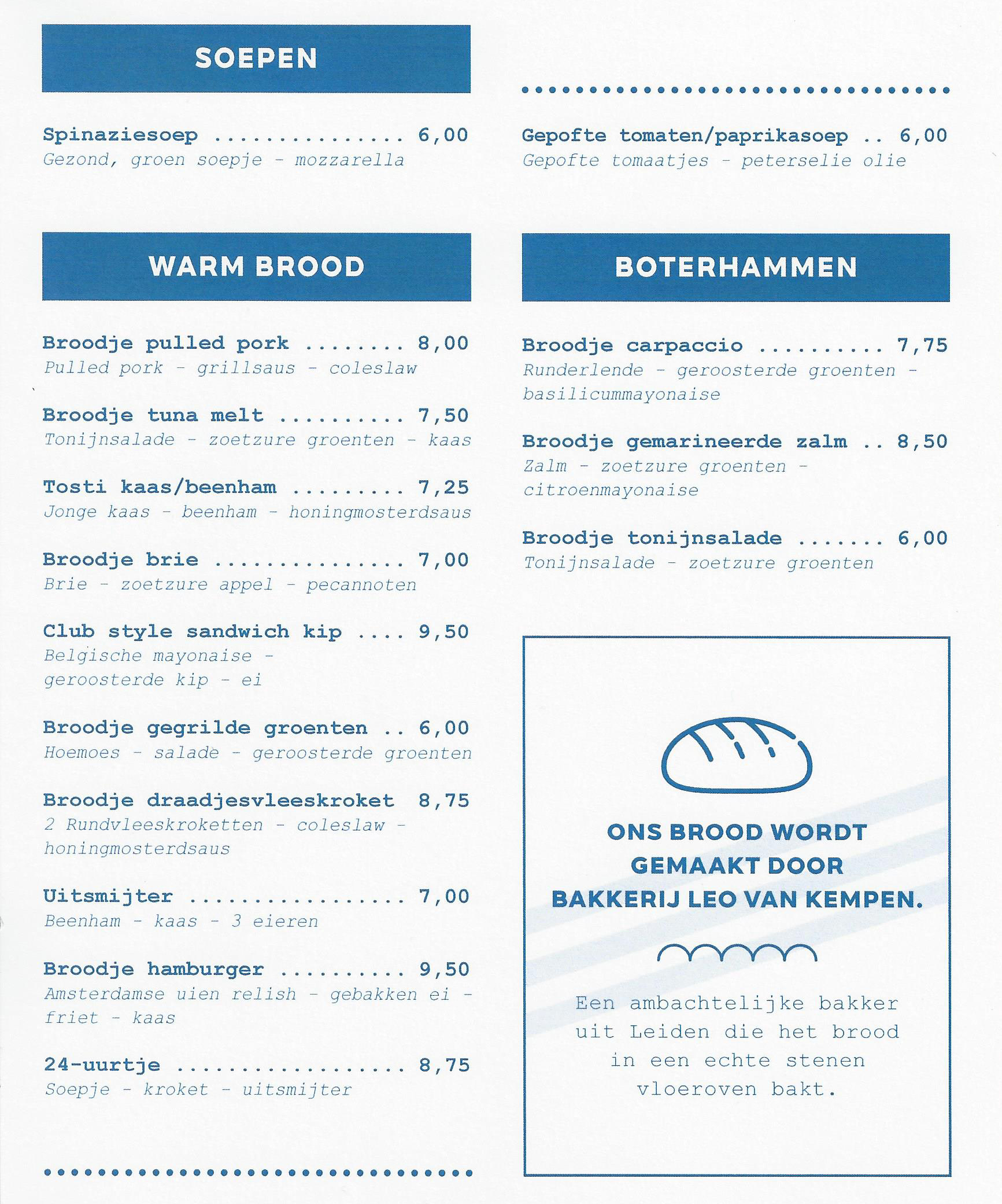 Brownies&downieS Zevenaar Menukaart