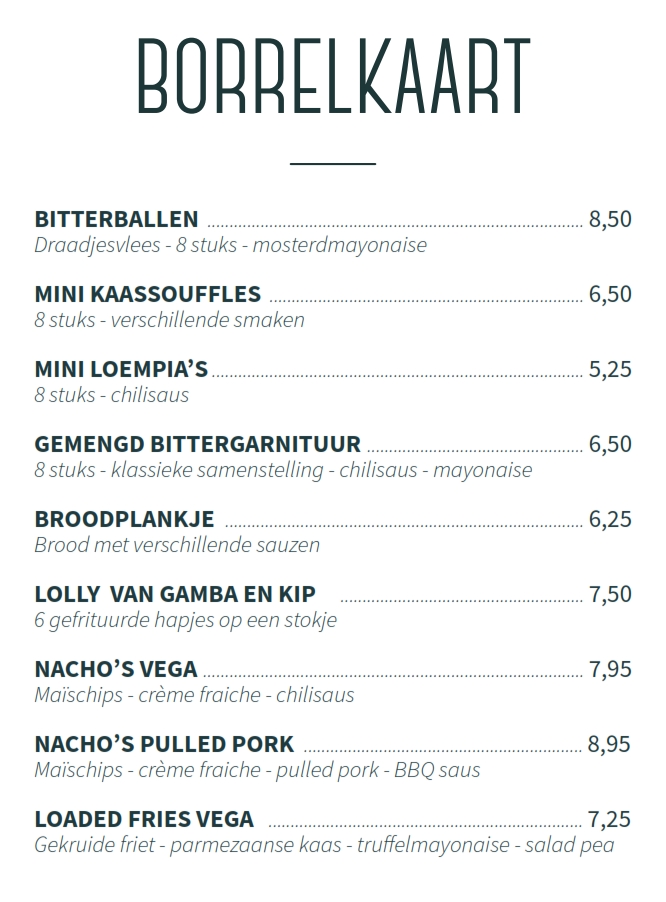 Brownies&downieS Zevenaar Menukaart