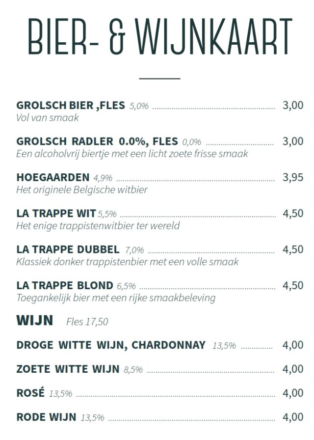 Brownies&downieS Zevenaar Menukaart