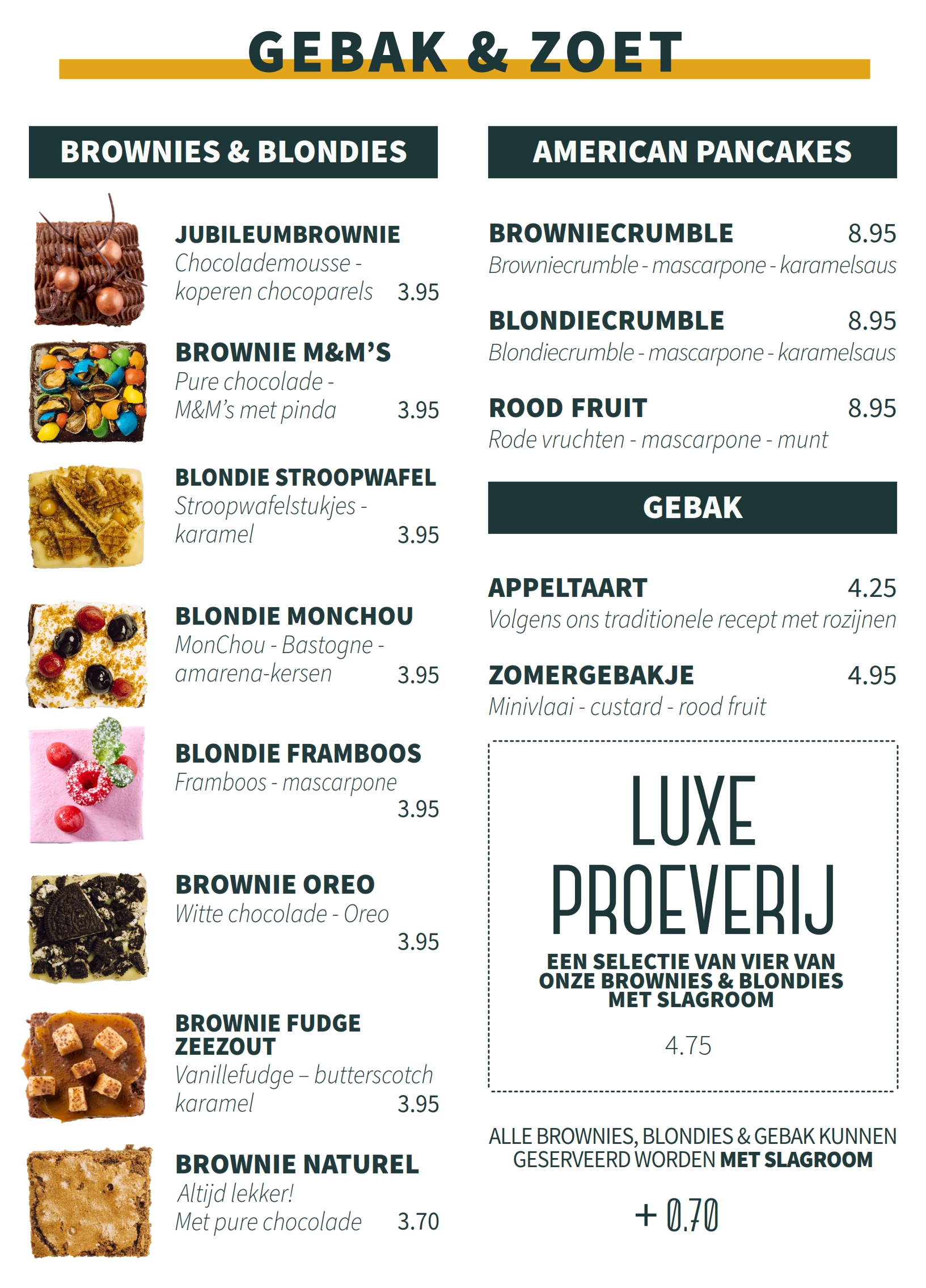 Brownies&downieS Zevenaar Menukaart