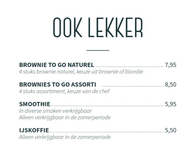 Brownies&downieS Zevenaar Menukaart